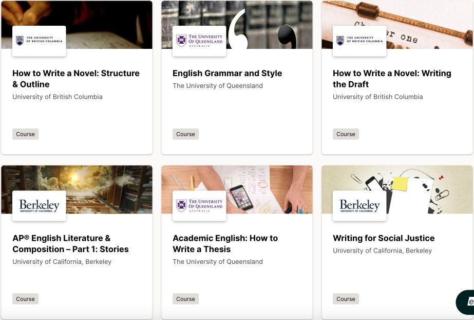 Writing courses from EdX.com