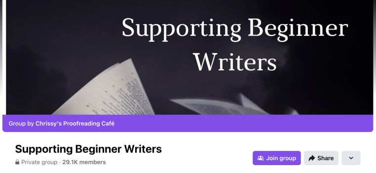 Supporting Beginner Writers Facebook group