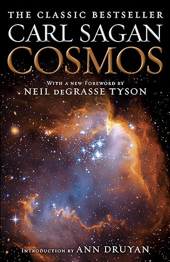 The cover a scientific book "Cosmos" by Carl Sagan