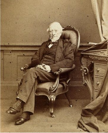 A photograph of Peter Mark Roget, the author of Roget’s Thesaurus of English Words and Phrases, sitting in an armchair