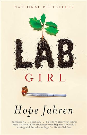 The cover of "Lab Girl" by Hope Jahren as an example of a scientific book cover.