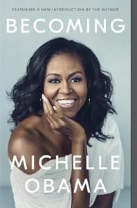 "Becoming" by Michelle Obama is a journey to self-discovery memoir, one of examples of memoir topics